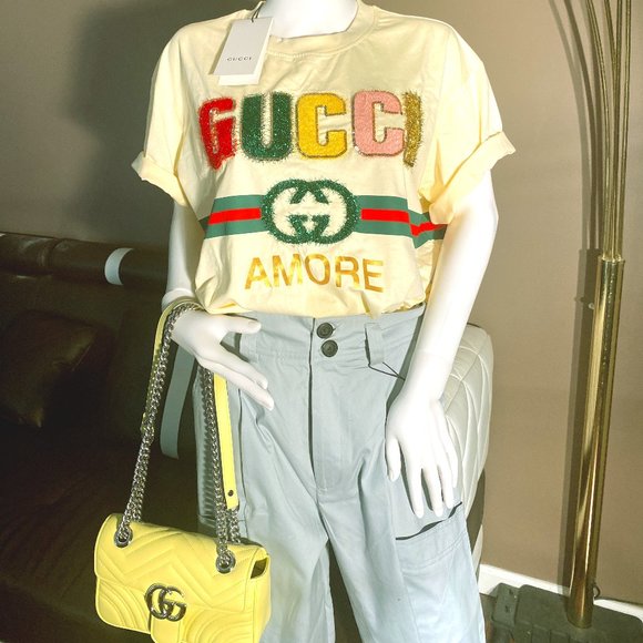 gucci Tops - Gucci amore women's oversize T-shirt